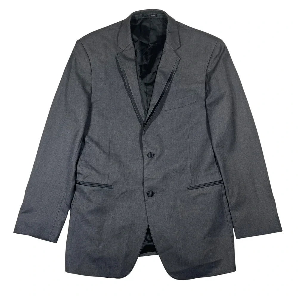 Joseph Abboud Slim Fit Two Button 100% Wool‎ Blazer Mens 40R Grey Sport Coat